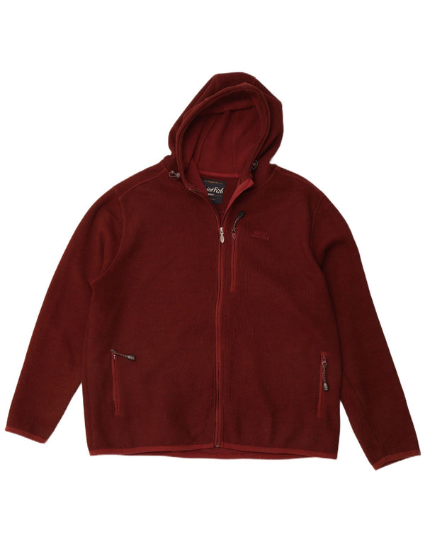 Ανδρικό πουλόβερ με κουκούλα με φερμουάρ WEIRD FISH 3XL καφέ πολυεστέρα