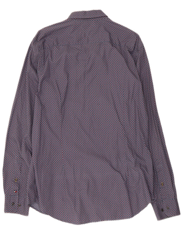 Ανδρικό πουκάμισο Tommy Hilfiger Slim Fit XL Μπλε γεωμετρικό βαμβακερό