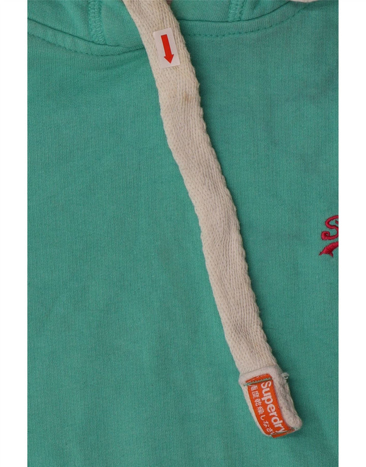 Superdry γυναικείο φούτερ με κουκούλα UK 12 μεσαίο βαμβακερό τυρκουάζ