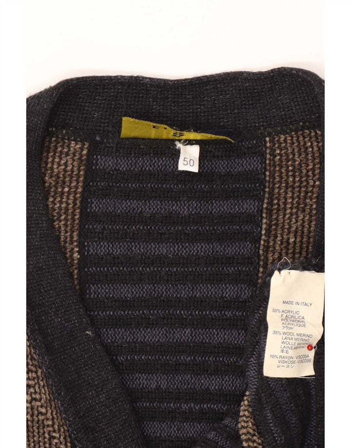 Ανδρικό πουλόβερ Fiume Cardigan IT 50 Medium Navy Blue Argyle/Diamond Acrylic