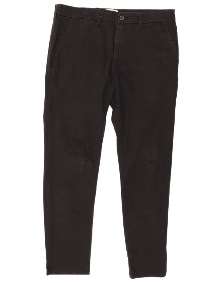 Ανδρικό παντελόνι Chino Marks & Spencer W36 L29 Μαύρο βαμβακερό