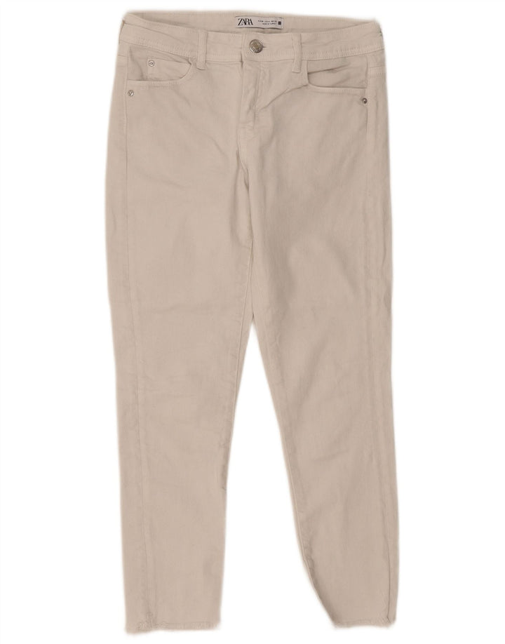 ZARA Γυναικείο Cropped Jeans EU 36 XS W26 L24 Λευκό