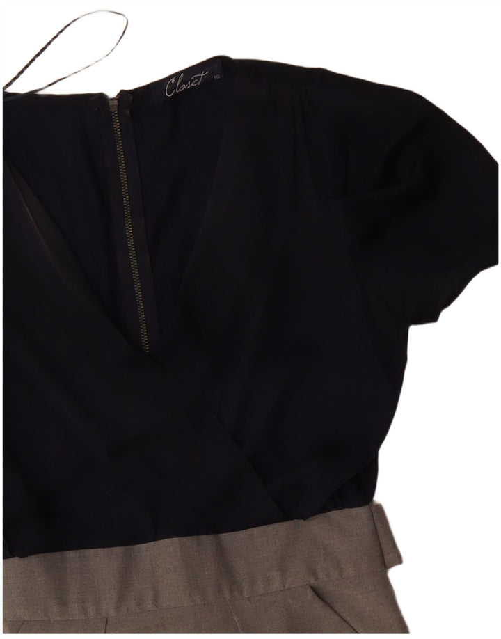 Ντουλάπα Γυναικείο φόρεμα UK 10 Small Navy Blue Colourblock Πολυεστέρας