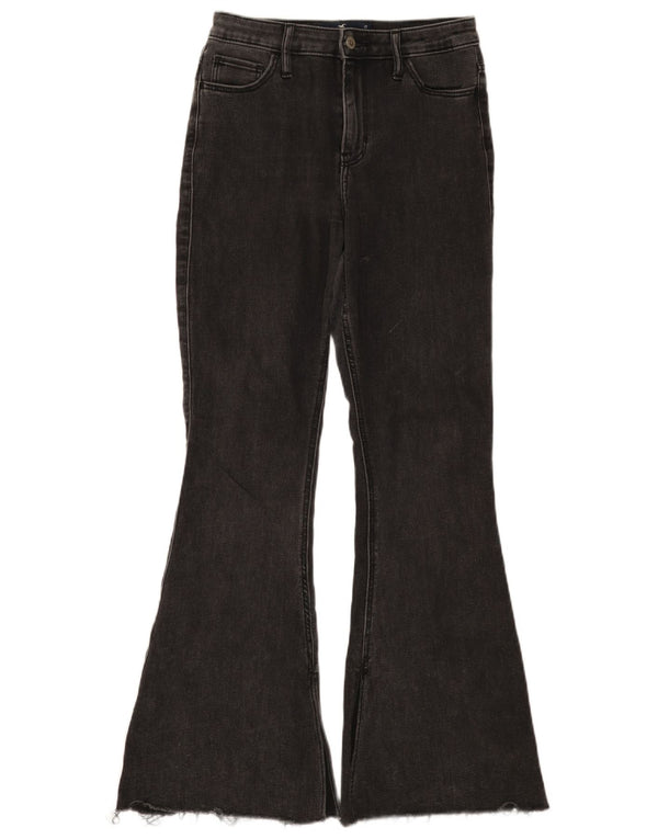 Hollister γυναικείο ψηλό τζιν με φλάντζα W27 L31 μαύρο βαμβακερό