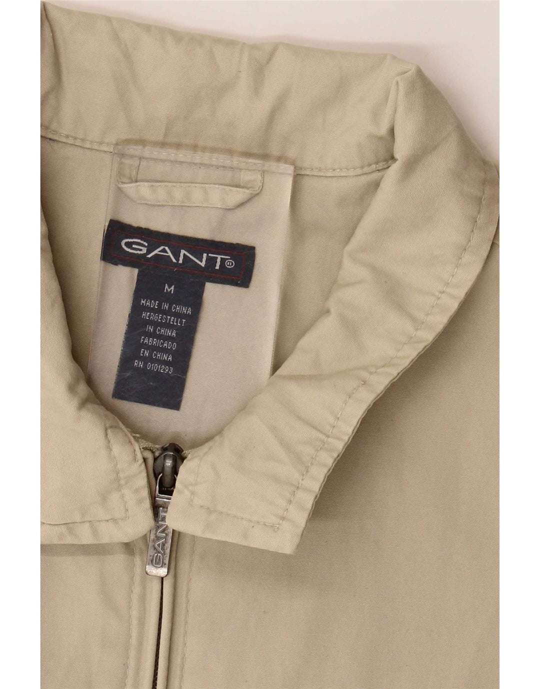 Gant Mens Bomber Jacket UK 38 Medium Beige Cotton
