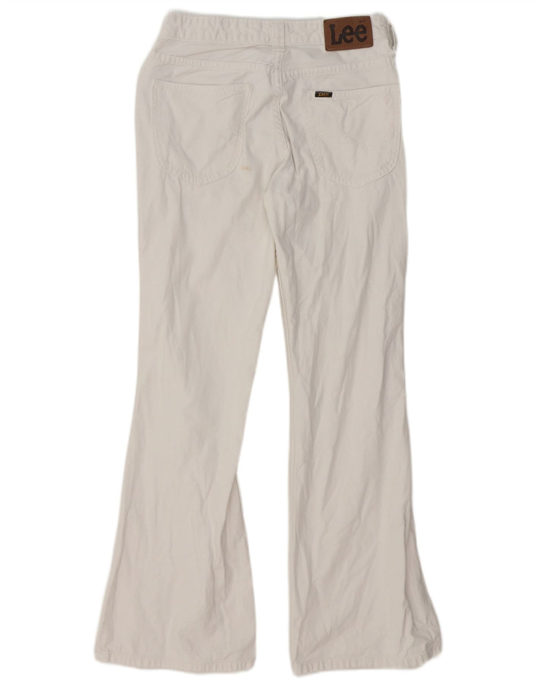 Lee Womens Flared Jeans US 12 Large W31 L29 Λευκό βαμβακερό