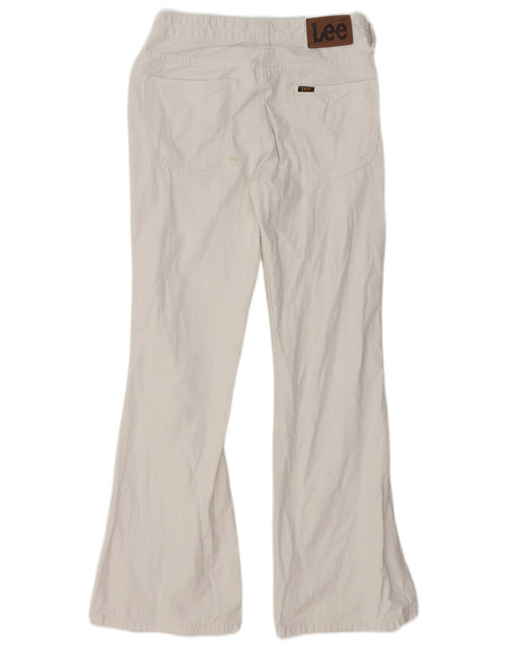 Lee Womens Flared Jeans US 12 Large W31 L29 Λευκό βαμβακερό