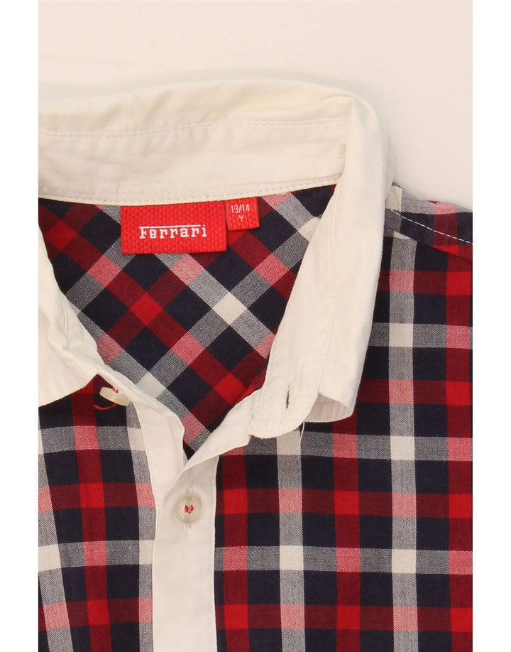 FERRARI Boys Flannel Shirt 13-14 Years Multicoloured Check Vintage Ferrari and Second-Hand Ferrari from Messina Hembry 