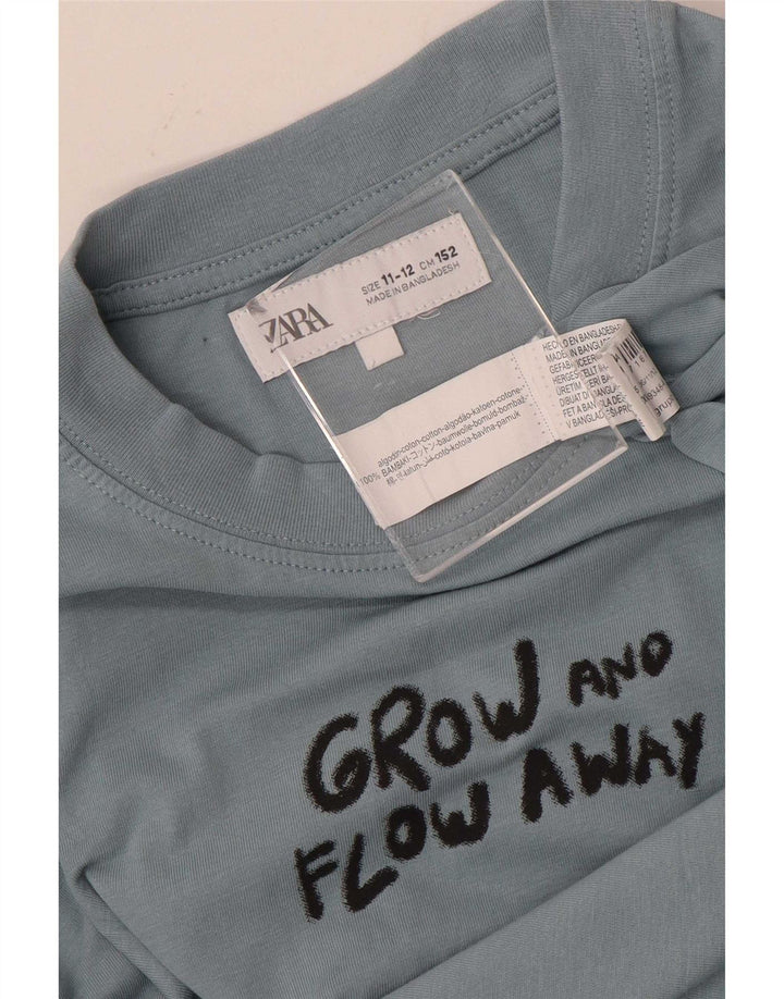 Zara Boys Graphic Top Μακρυμάνικο 11-12 ετών Μπλε Βαμβακερό