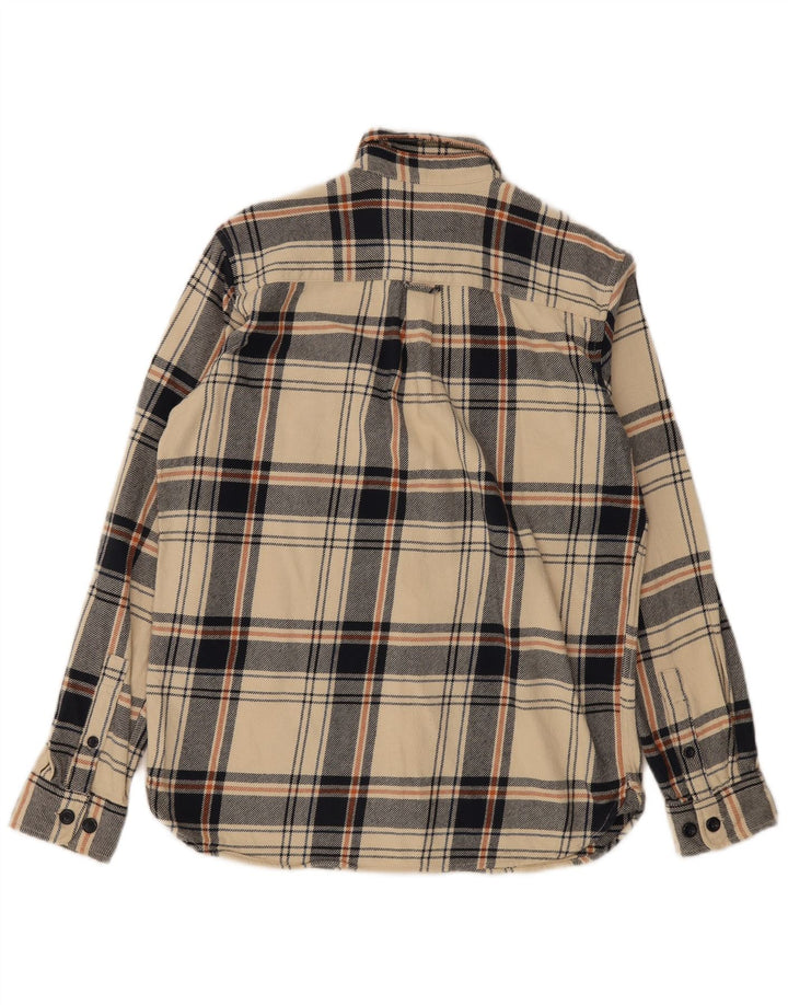 Jack & Jones Ανδρικό φανελένιο πουκάμισο με κανονική εφαρμογή, μικρό μπεζ βαμβακερό