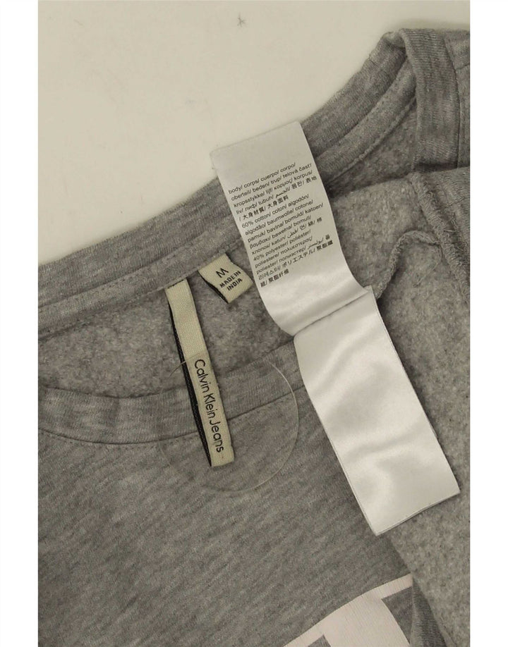 Ανδρικό γραφικό φούτερ Calvin Klein Jeans, μεσαίο γκρι βαμβακερό