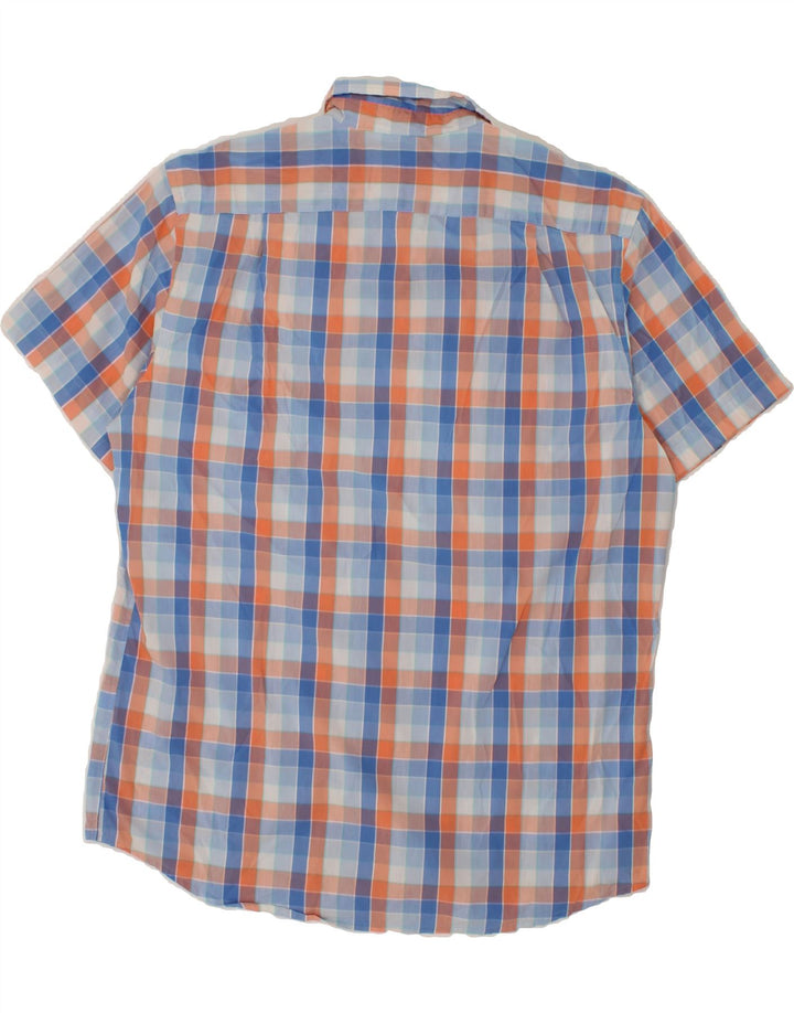 IZOD Mens Short Sleeve Shirt Large Blue Check Cotton Vintage Izod and Second-Hand Izod from Messina Hembry 