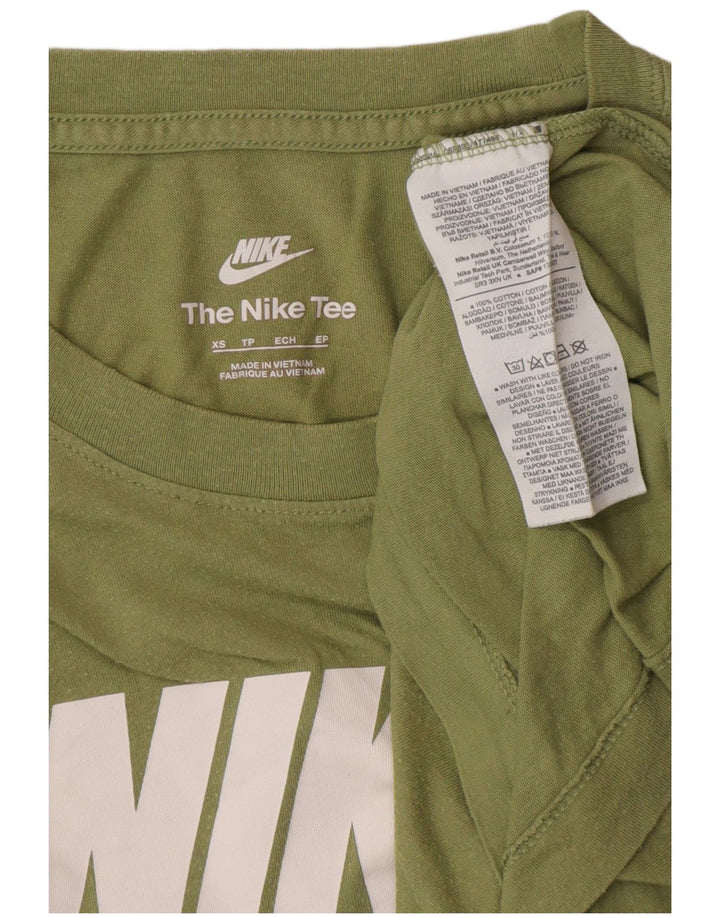 Ανδρικό γραφικό T-Shirt NIKE Top XS Πράσινο βαμβακερό