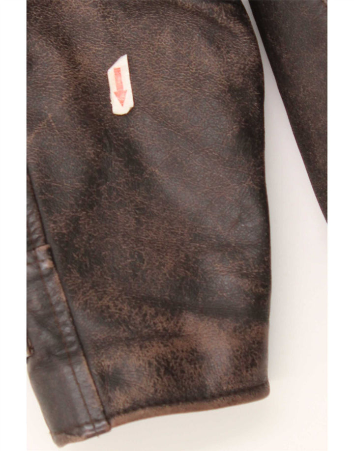 Vintage Ανδρικό Δερμάτινο Μπουφάν UK 40 Large Brown Δερμάτινο