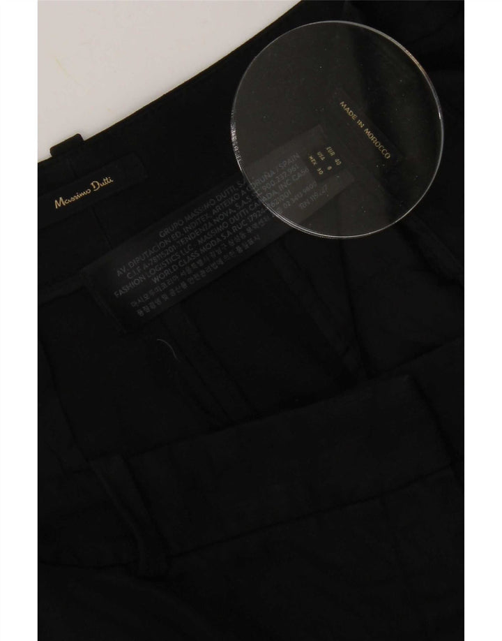 Massimo Dutti Γυναικείο Cropped Παντελόνι EU 40 Medium W30 L25 Μαύρο λινό