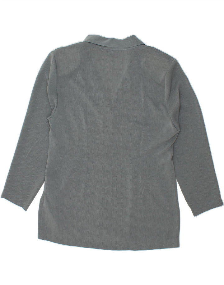 VINTAGE Womens 3 Button Blazer Jacket UK 18 XL Grey Polyester Vintage Vintage and Second-Hand Vintage from Messina Hembry 