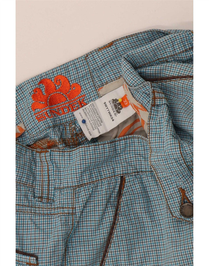 Sundek Ανδρικό σορτς Chino W33 Large Blue Check Cotton