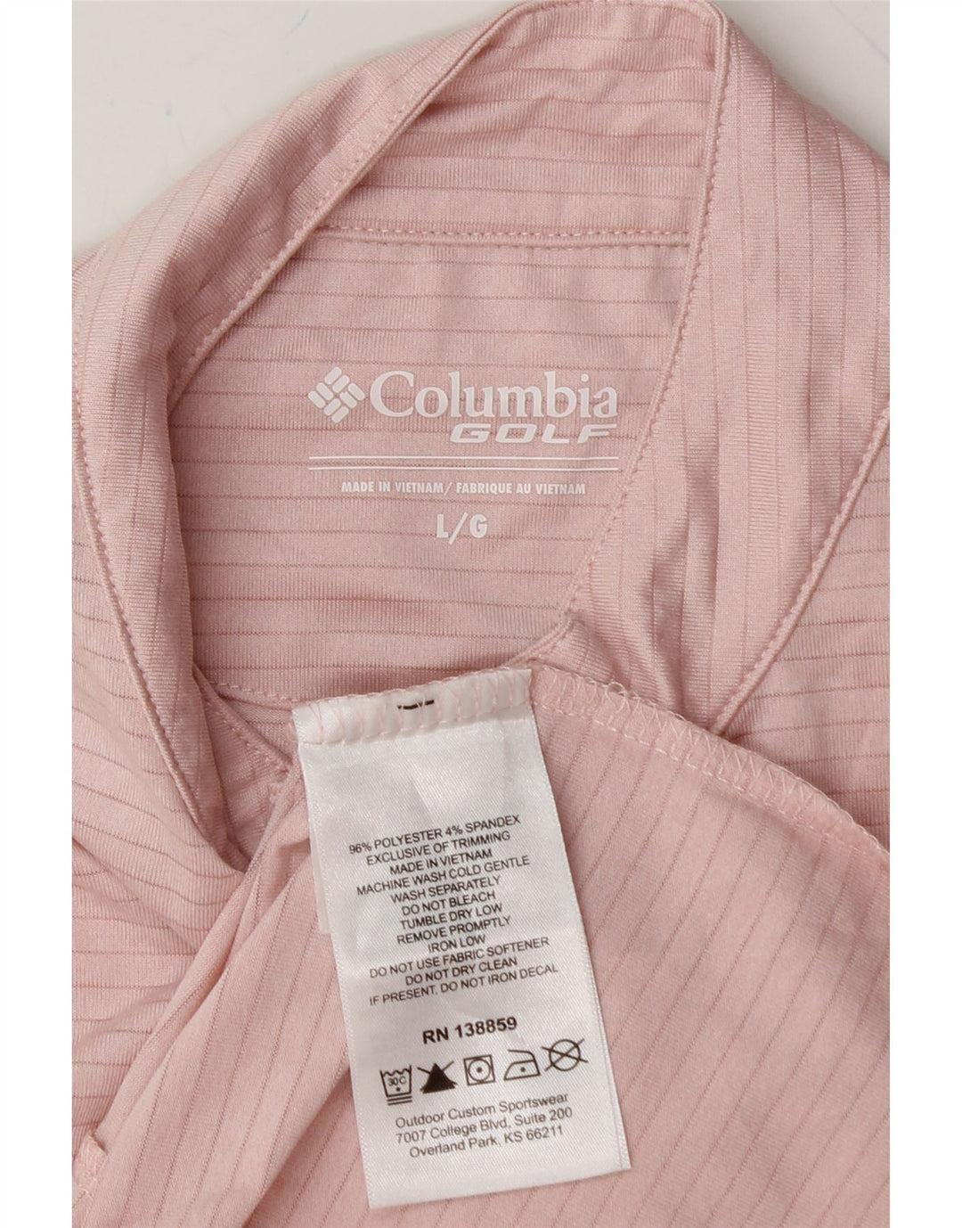 COLUMBIA Womens Vest Top UK 14 Large Pink Pinstripe Polyester Vintage Columbia and Second-Hand Columbia from Messina Hembry 
