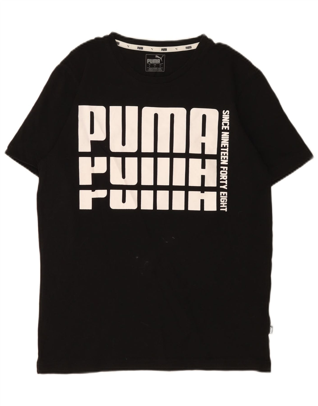 Ανδρικό γραφικό μπλουζάκι Puma, μικρό μαύρο βαμβακερό