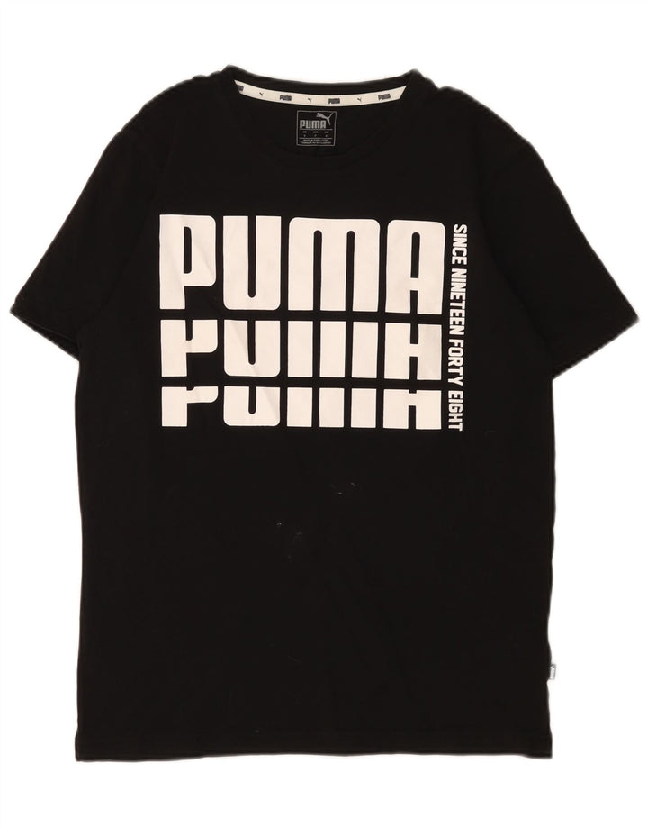 Ανδρικό γραφικό μπλουζάκι Puma, μικρό μαύρο βαμβακερό