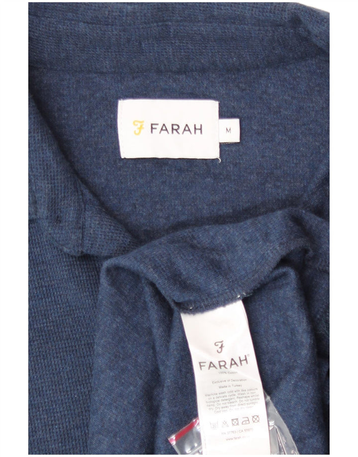 Farah Ανδρικό πουκάμισο polo από μεσαίο ναυτικό βαμβακερό