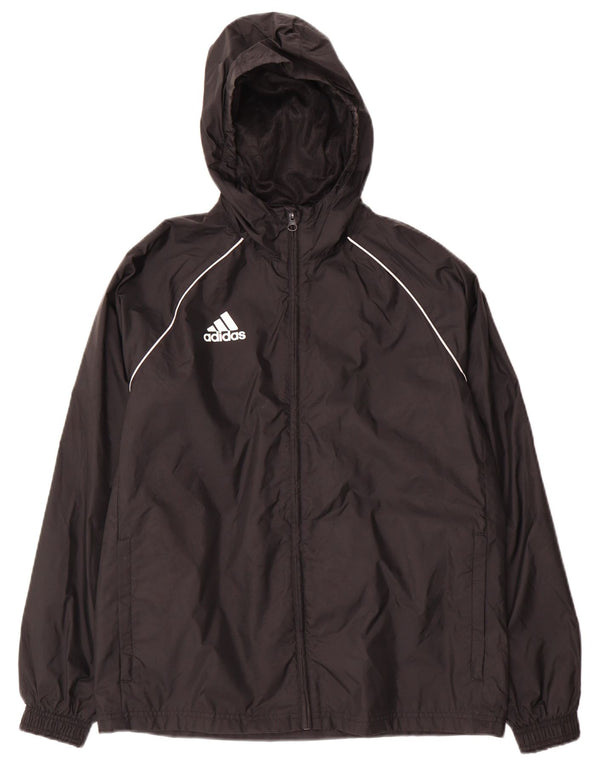 Μπουφάν φόρμας Adidas Boys με κουκούλα 13-14 ετών μαύρο πολυεστέρα