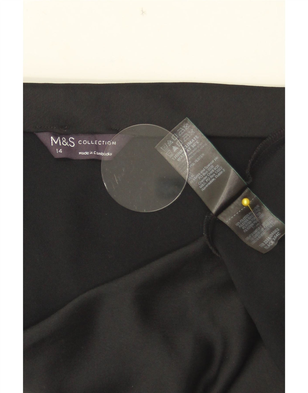 Marks & Spencer Γυναικεία φούστα A-Line UK 14 Large W33 Μαύρο Πολυεστέρας