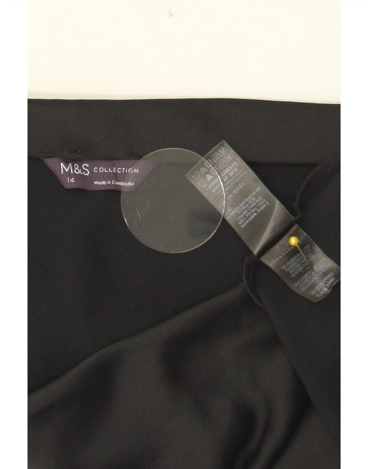 Marks & Spencer Γυναικεία φούστα A-Line UK 14 Large W33 Μαύρο Πολυεστέρας
