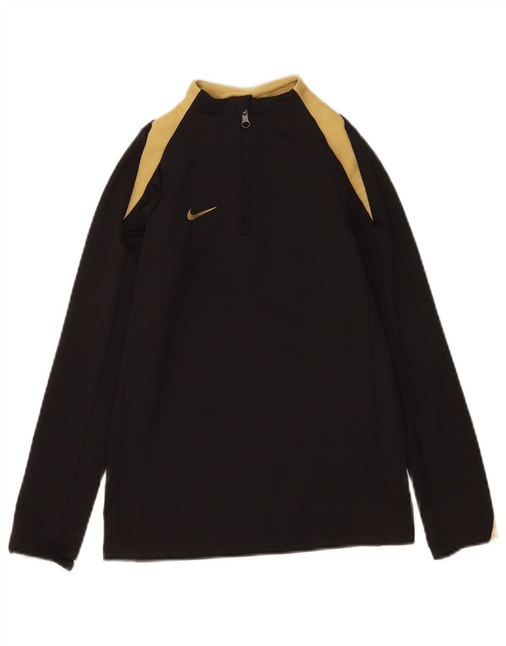 Φόρμα Nike Boys Dri Fit με φερμουάρ πουλόβερ φόρμα 8-9 ετών Small Black