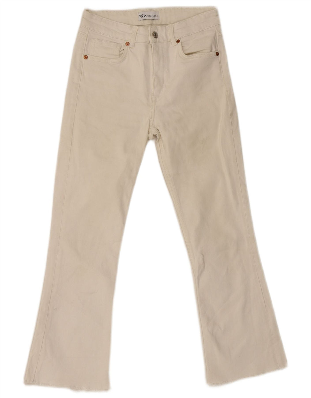Zara Γυναικείο τζιν EU 38 Small W28 L26 Λευκό βαμβακερό