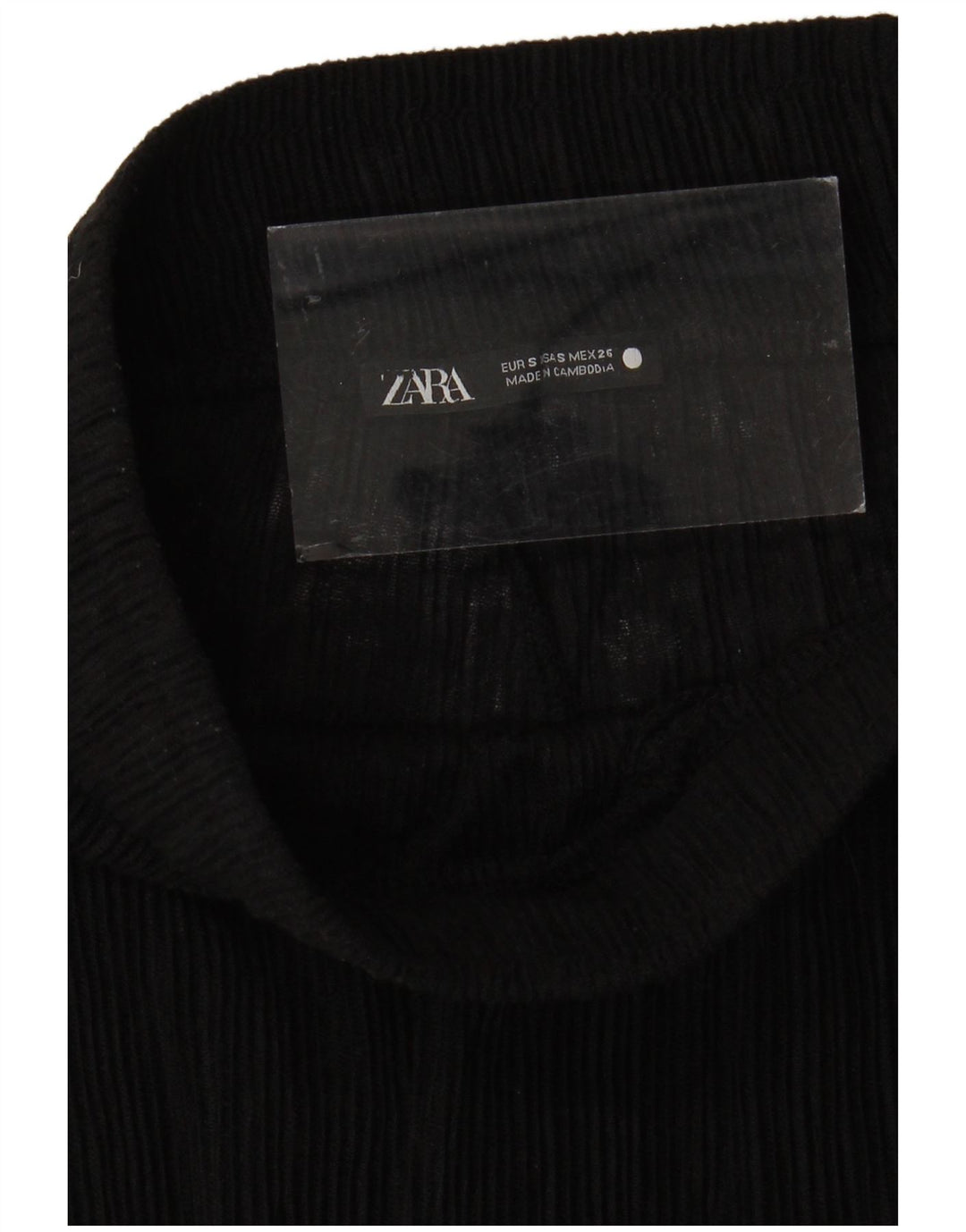 Zara Γυναικείο Παντελόνι See Through Leg Leg Small W24 L31 Μαύρο