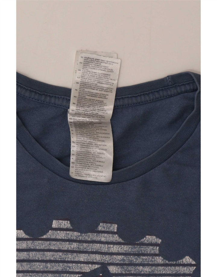 Ανδρικό γραφικό T-Shirt Adidas Top από μεσαίο μπλε βαμβακερό