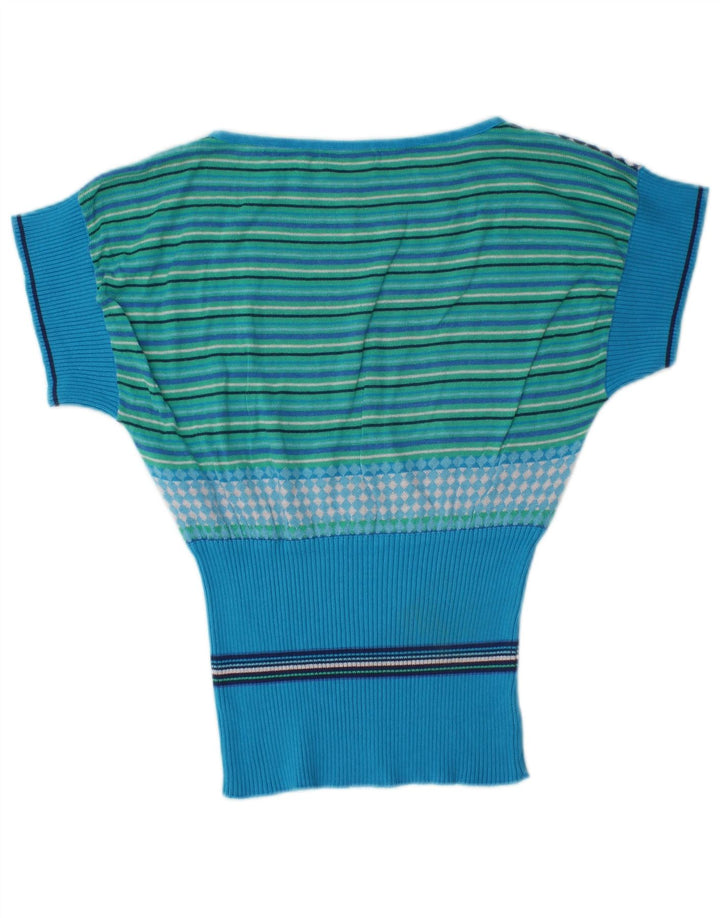 Γυναικείο πουλόβερ Benetton Batwing Boat Neck Jumper UK 10 Small πολύχρωμο