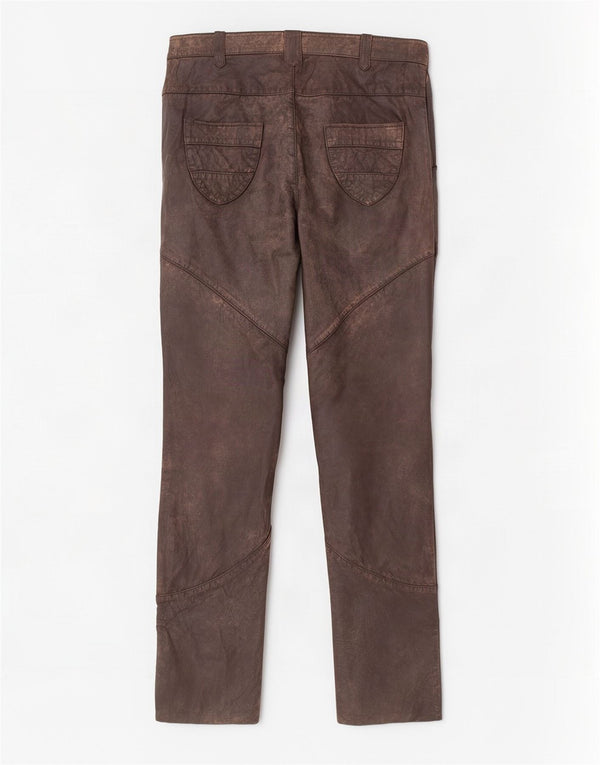 Alba Moda Γυναικείο Λεπτό Δερμάτινο Παντελόνι EU 36 Small W26 L32 Καφέ