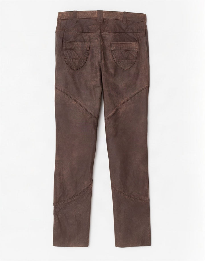 Alba Moda Γυναικείο Λεπτό Δερμάτινο Παντελόνι EU 36 Small W26 L32 Καφέ