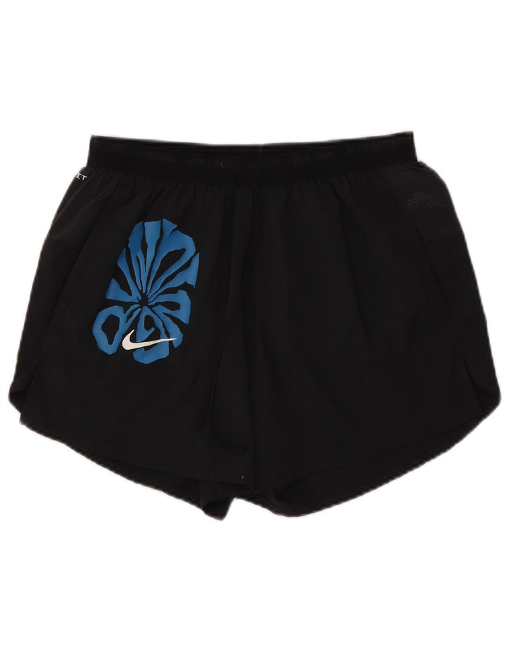 Γυναικείο αθλητικό σορτς Nike με γραφικό Dri Fit UK 14 μεσαίο μαύρο πολυεστέρα
