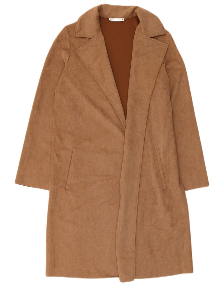 Zara Γυναικείο Πανωφόρι UK 10 Small Brown Polyester