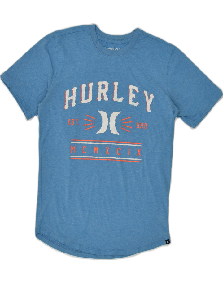 HURLEY Womens Premium Fit Graphic T-Shirt Top UK 12 Medium Blue Cotton | Vintage Hurley | Thrift | Second-Hand Hurley | Used Clothing | Messina Hembry 