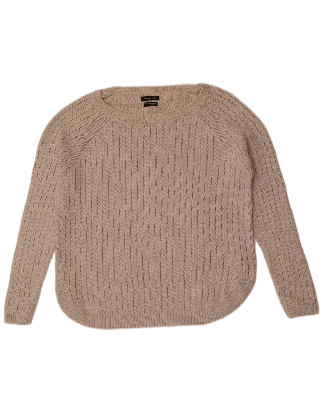 Massimo Dutti Γυναικείο πουλόβερ με λαιμόκαυστο UK 14 μεσαίο βαμβακερό γκρι