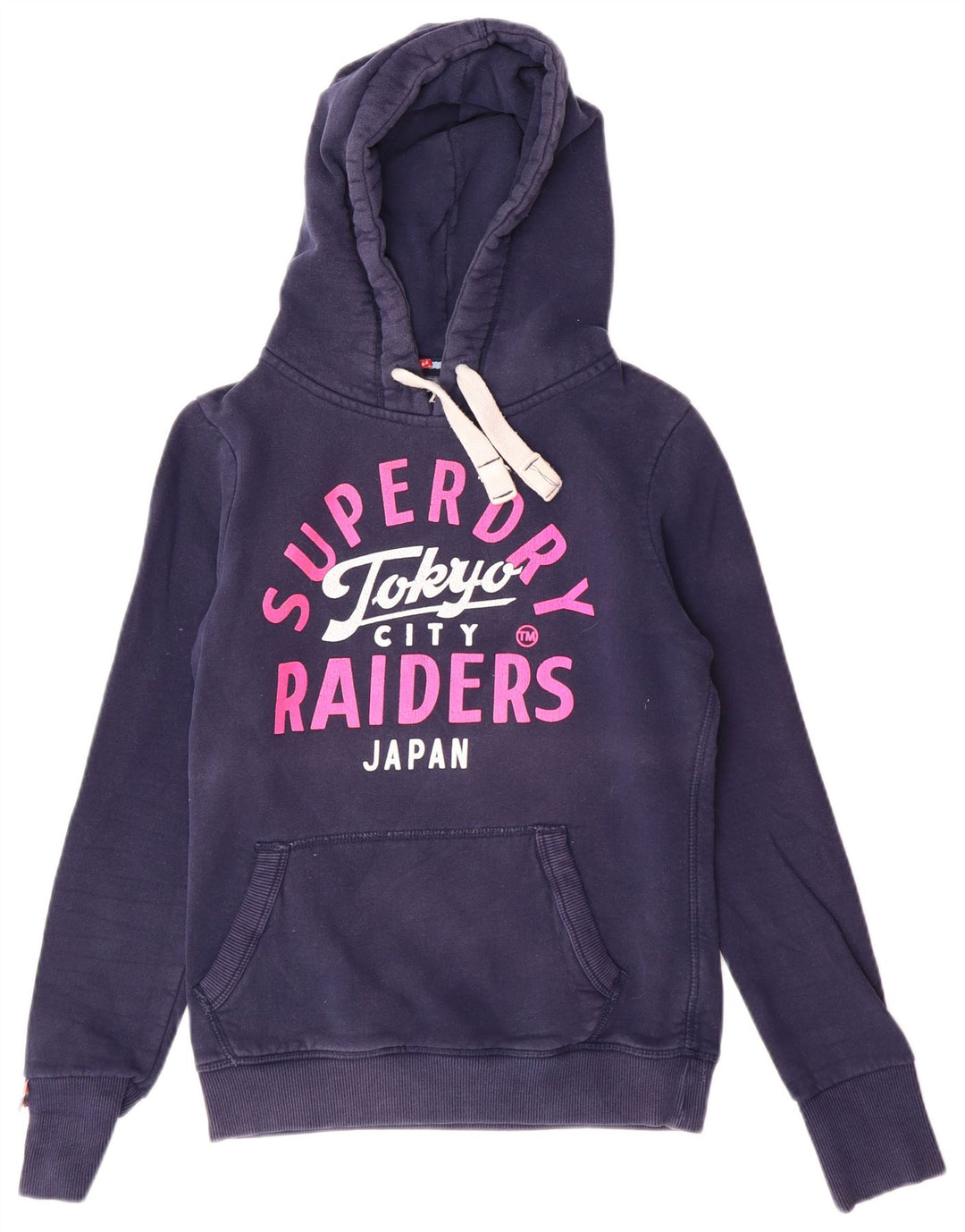 Γυναικείο γραφικό κουκούλα SUPERDRY UK 10 Small Navy Blue Cotton