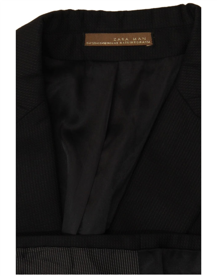 Zara Ανδρικό σακάκι μπλέιζερ με 2 κουμπιά EU 50 Medium Black Pinstripe