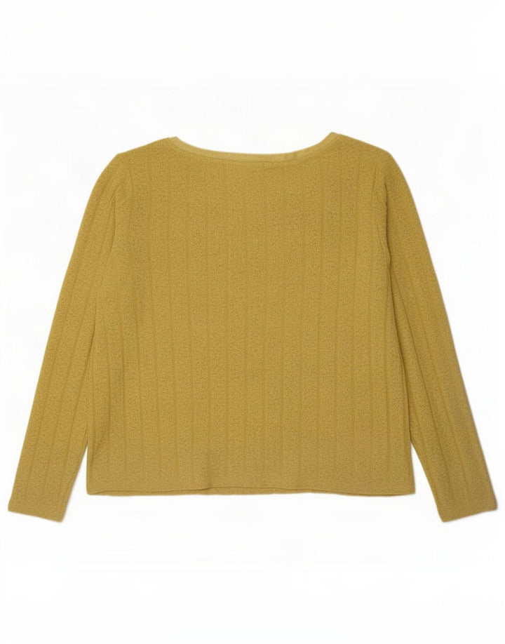 Marks & Spencer Γυναικείο τοπ μακρυμάνικο UK 14 Large Yellow Polyester