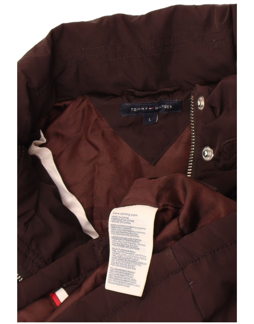 Tommy Hilfiger Γυναικείο padded Gilet UK 14 Large καφέ πολυεστέρας