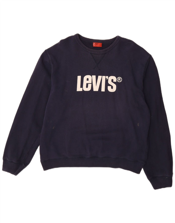 Ανδρικό γραφικό φούτερ LEVI'S Jumper Large Navy Blue από βαμβάκι