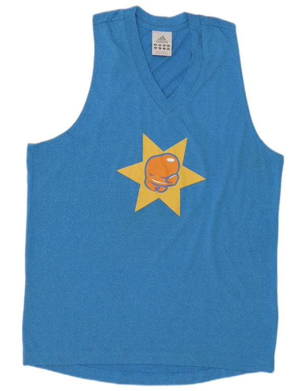 Ανδρικό γραφικό γιλέκο ADIDAS Top Medium Blue Polyester