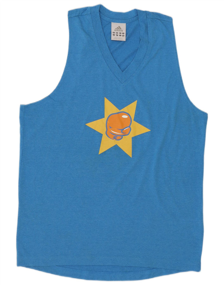 Ανδρικό γραφικό γιλέκο ADIDAS Top Medium Blue Polyester