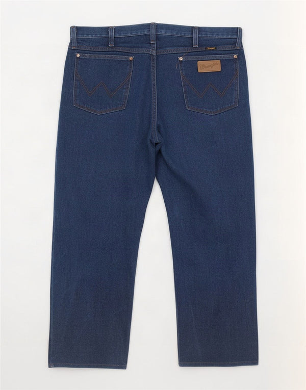 Wrangler Mens Straight Jeans W38 L26 Navy Blue Cotton