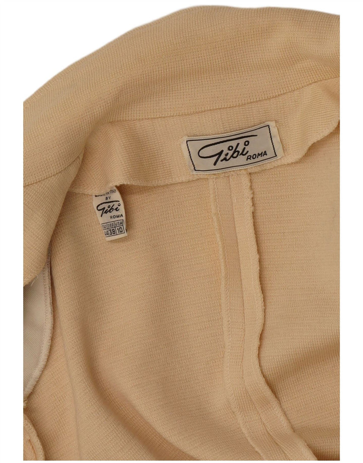 Gibi Γυναικείο Πλεκτό Διπλό Μπουφάν Blazer IT 44 Μεσαίο Μπεζ μαλλί