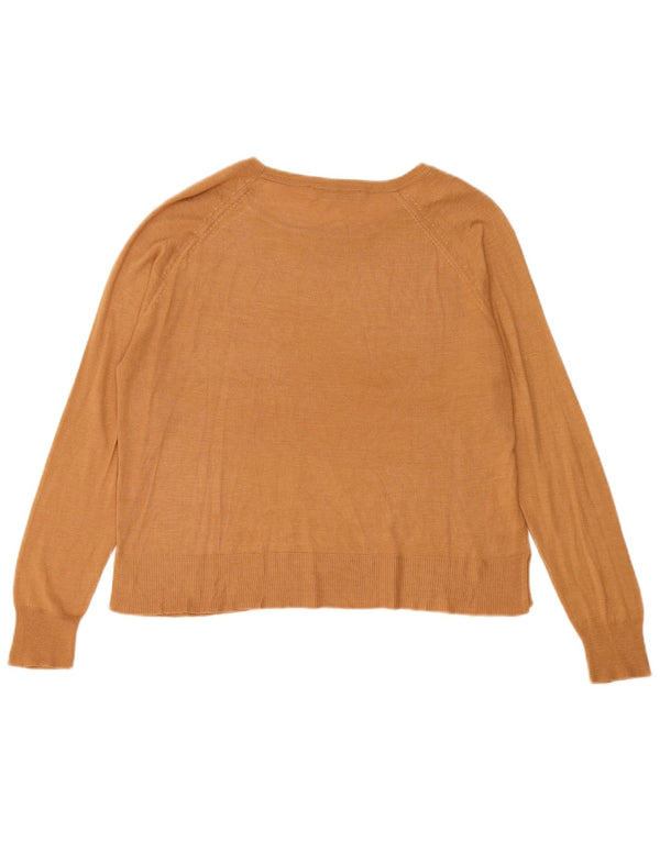 Zara Γυναικείο πουλόβερ με λαιμόκοψη UK 14 Medium Beige