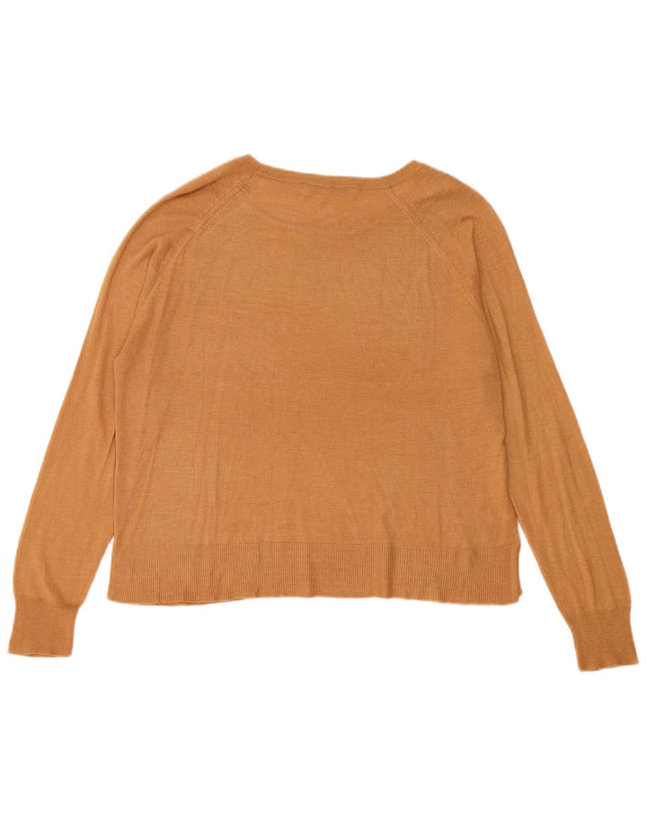 Zara Γυναικείο πουλόβερ με λαιμόκοψη UK 14 Medium Beige